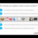 Video captions for education