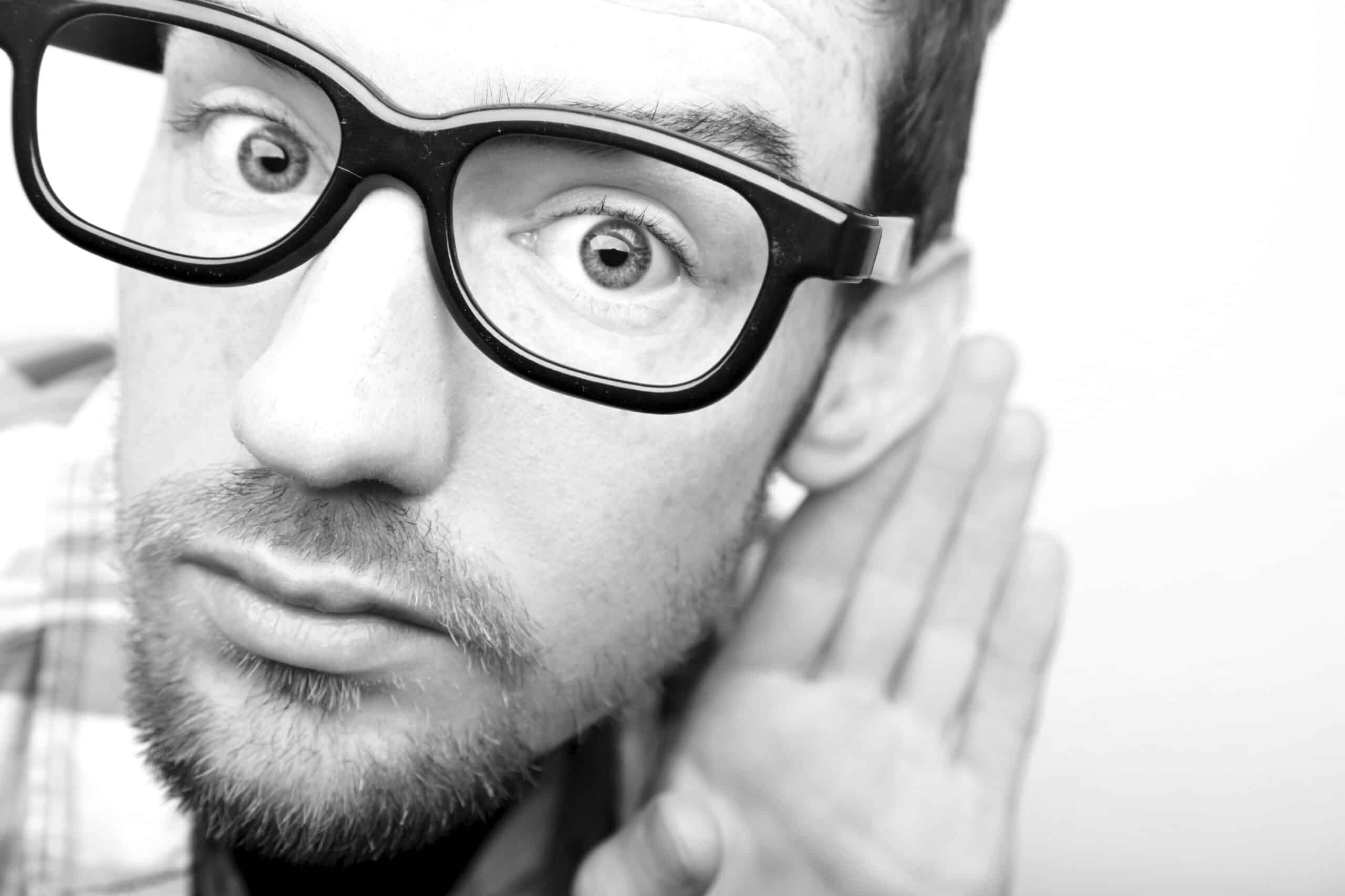 He is hearing. Person in Glasses. Person with Glasses. Цогнац Пацкагинг with Glasses. Justin Timberlake photo with Glasses.