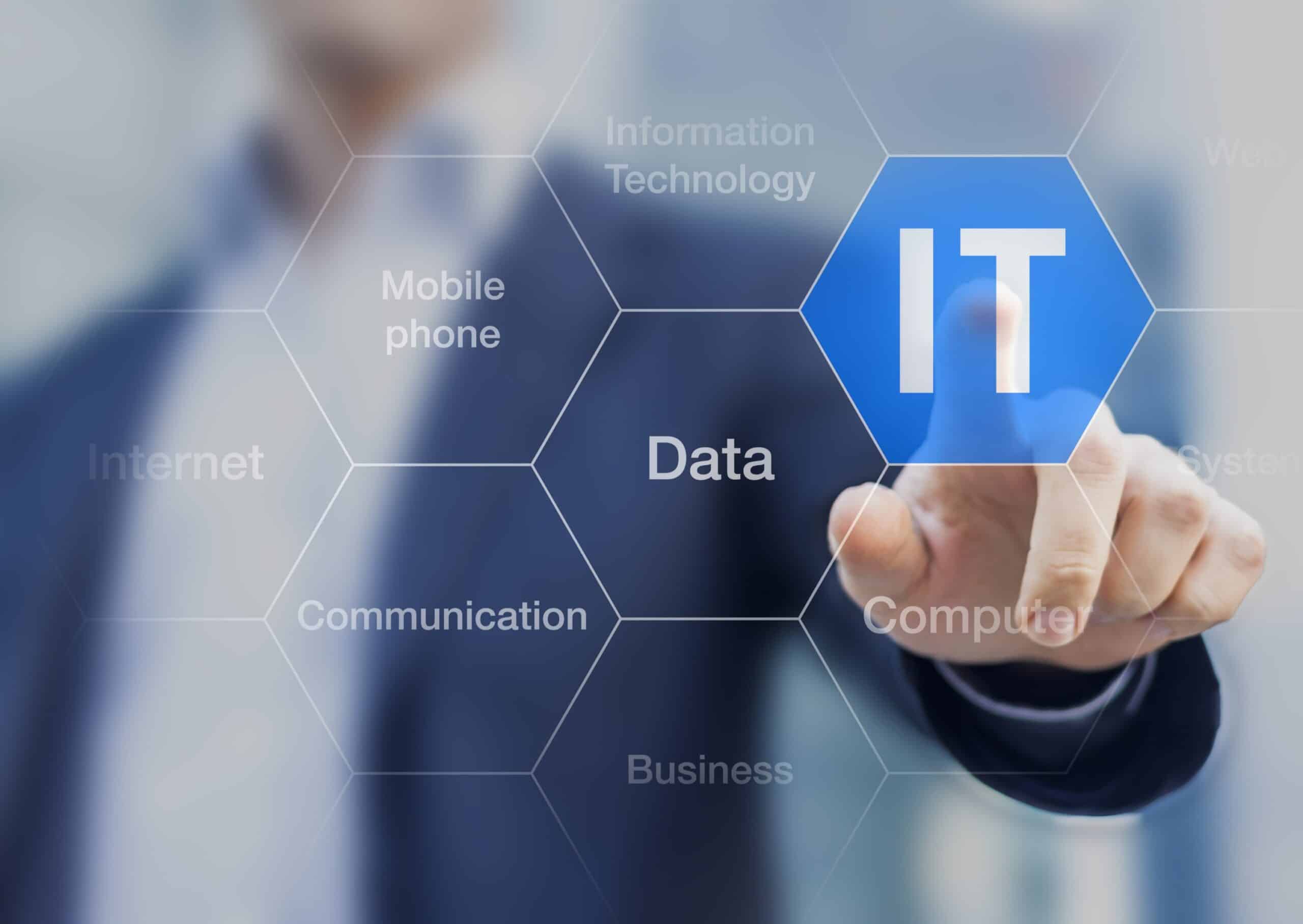 IT Accessibility; IT consultant presenting tag cloud about information technology