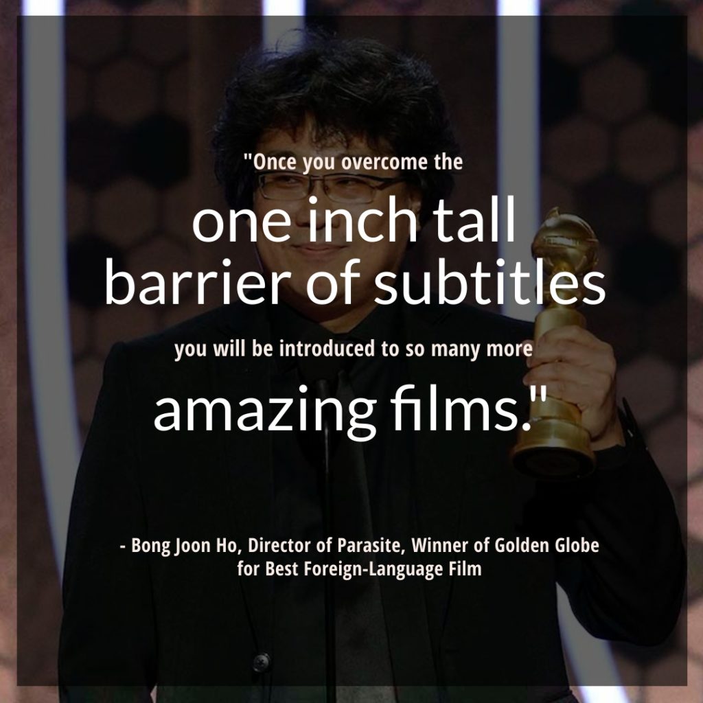 Bong Joon Ho Wins Best Foreign Language Film Golden Globe for Parasite