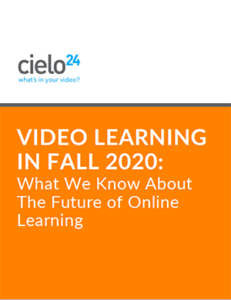 cielo24 eBook - Video Learning in Fall 2020 - cover