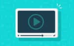 Video player icon vector, flat cartoon media player symbol isolated