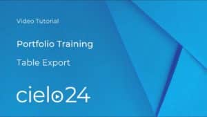 cielo24 portfolio training Table export